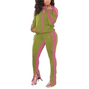 Green tracksuit with pink stripes Size Small